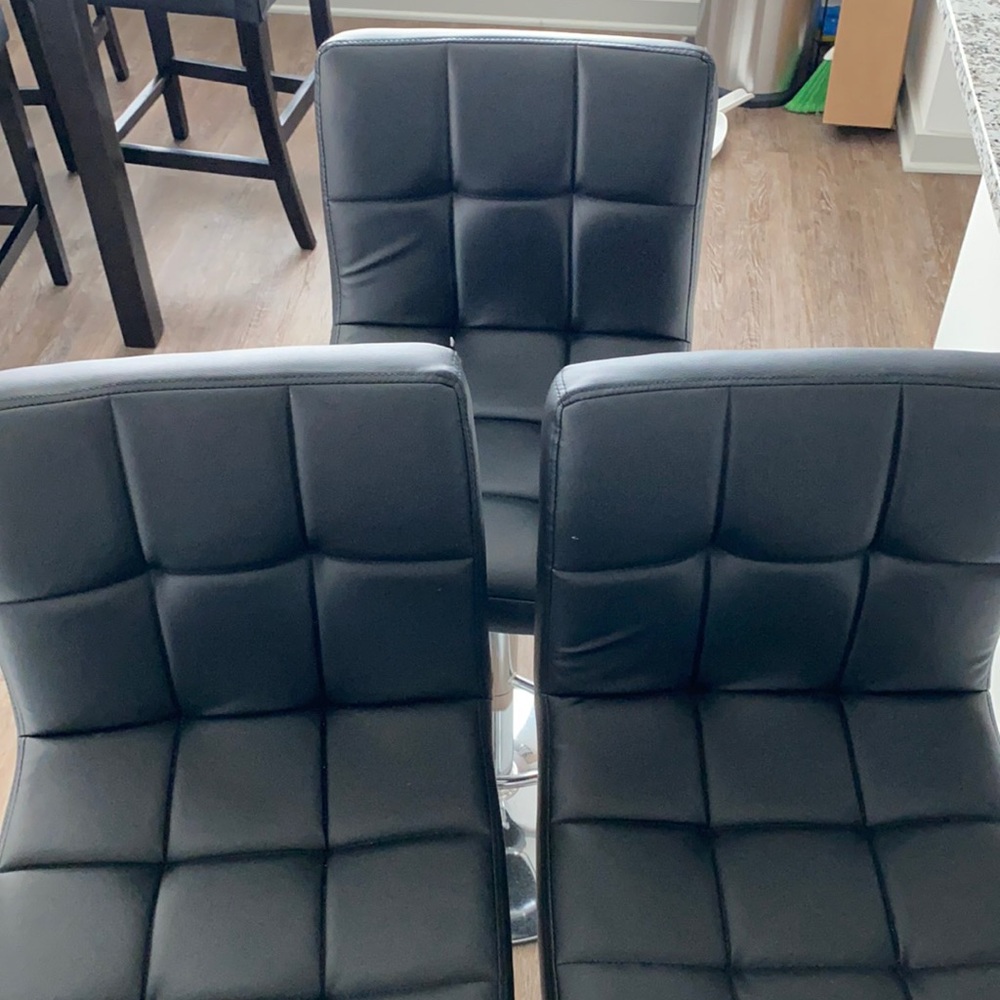 3 Black Bar Stools , Brand New